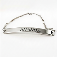 צמיד יוגה LUNA כסף 925 - חריטת ANANDA