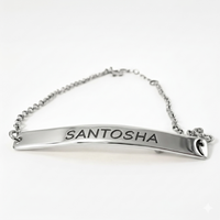 צמיד יוגה LUNA כסף 925 - חריטת SANTOSHA