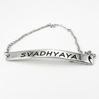 צמיד יוגה LUNA כסף 925 - חריטת SVADHYAYA